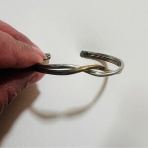 Preowned Sergio Lub "Copper Silver Dance" Magnetic Twisted Metal Signed Cuff - S